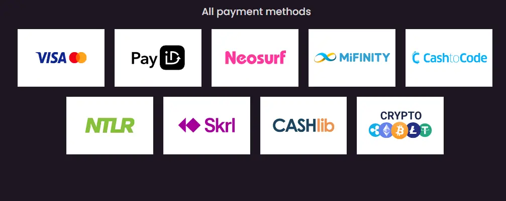 Secure payment methods available